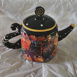 Laurel Burch Fantasticats Teapot  48oz Whimsical Abstract Cats 2014